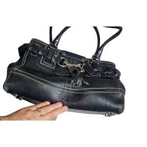 Coach Black Pebbled Leather Satchel